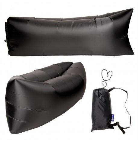 Бескамерный надувной шезлонг-лежак RipStop 2.0 (черный)