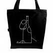 Еко сумка з саржі "Вино" (чорна)