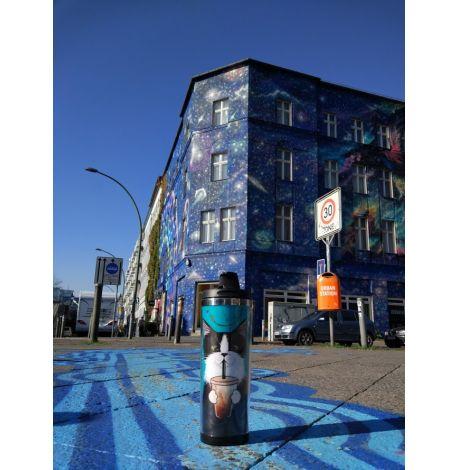 Термокружка "Кіт зі склянкою" (380 мл)