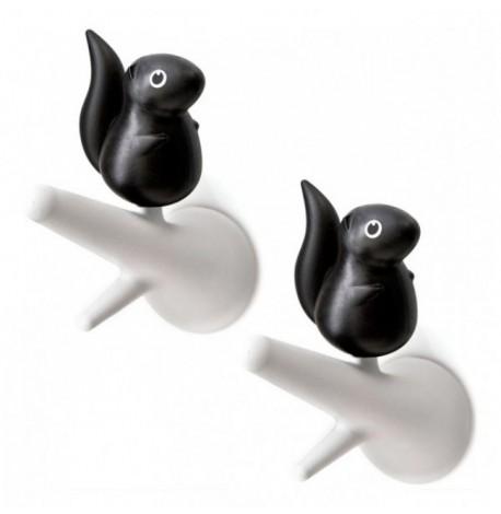 Настінні гачки для одягу Hook Squirrel Qualy (чорний-білий)