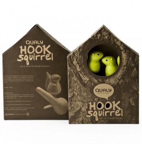 Настенные крючки для одежды Hook Squirrel Qualy (зеленый-белый)