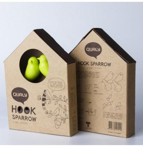 Настенные крючки для одежды Hook Sparrow Qualy (коричневый-белый)