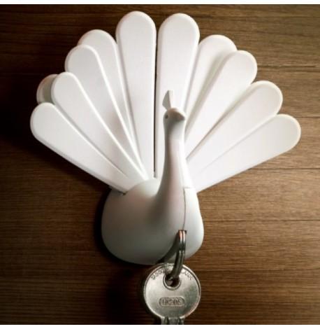 Ключница настенная Peacock Qualy (белый)