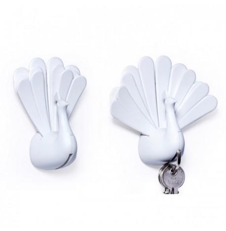 Ключница настенная Peacock Qualy (белый)