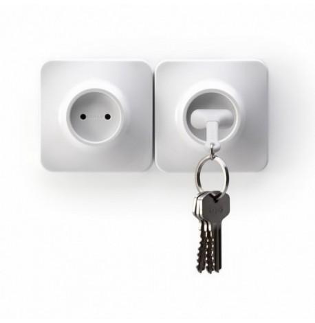 Ключница настенная и брелок для ключей Unplug Qualy (белый)