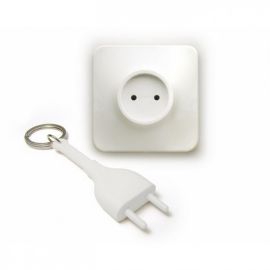 Ключница настенная и брелок для ключей Unplug Qualy (белый)