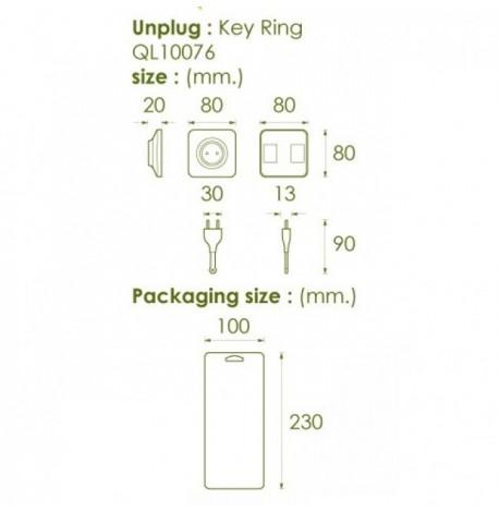 Ключница настенная и брелок для ключей Unplug Qualy (белый-оранжевый)