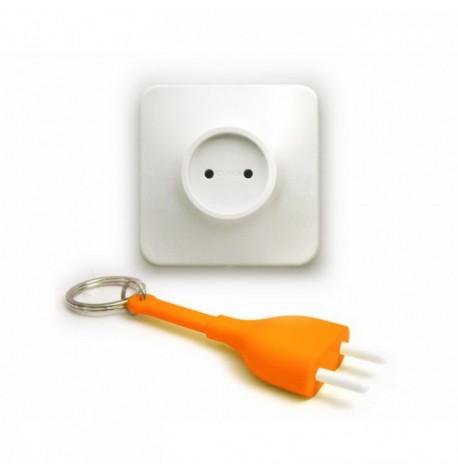 Ключница настенная и брелок для ключей Unplug Qualy (белый-оранжевый)
