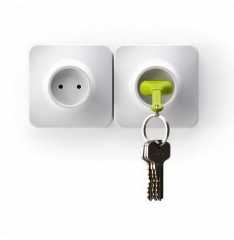Ключница настенная и брелок для ключей Unplug Qualy (белый-зеленый)