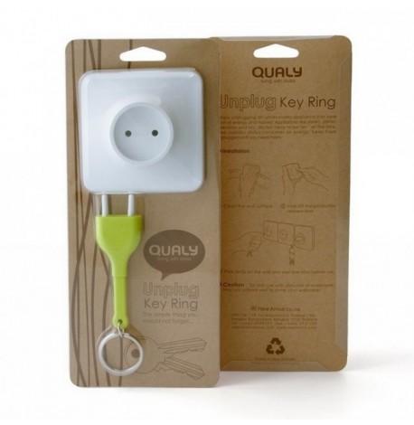 Ключница настенная и брелок для ключей Unplug Qualy (белый-зеленый)