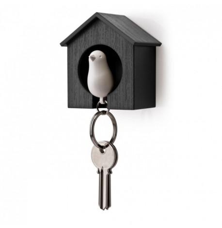 Ключница настенная и брелок для ключей Sparrow Qualy (черный-белый)