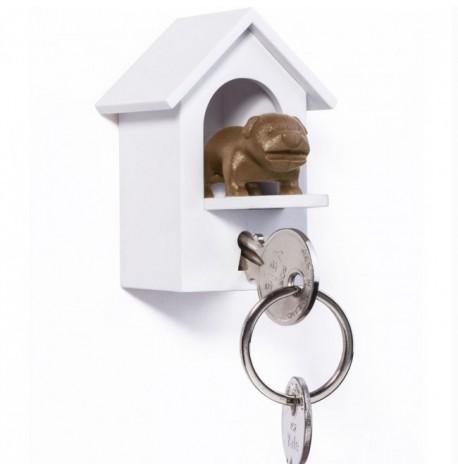 Ключница настенная и брелок для ключей Watch Dog Qualy (белый-коричневый)