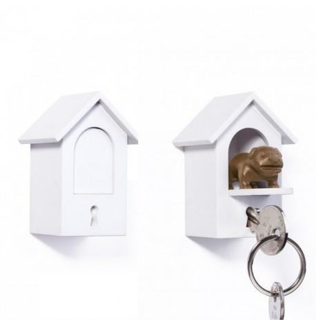 Ключница настенная и брелок для ключей Watch Dog Qualy (белый-коричневый)