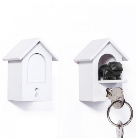 Ключница настенная и брелок для ключей Watch Dog Qualy (белый-черный)