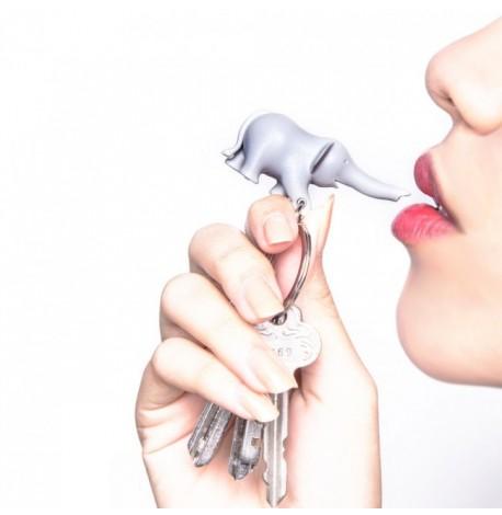 Ключница настенная и брелок для ключей Elephant Qualy (белый-серый) 