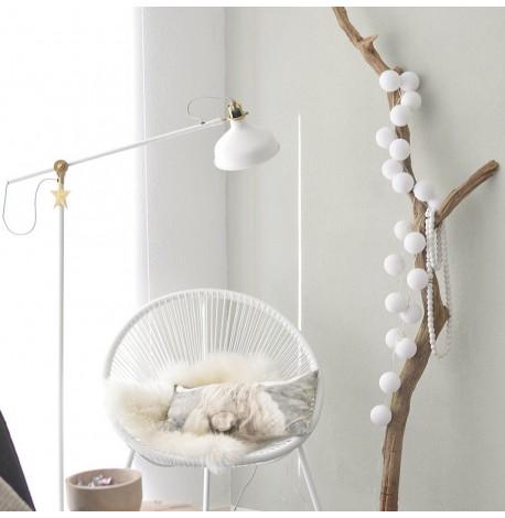 Тайская LED-гирлянда White (10 шариков) линия на батарейках