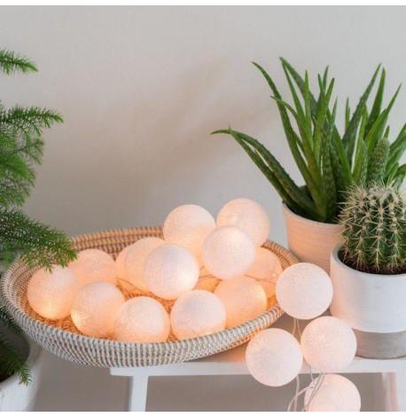 Тайская LED-гирлянда White (10 шариков) линия на батарейках