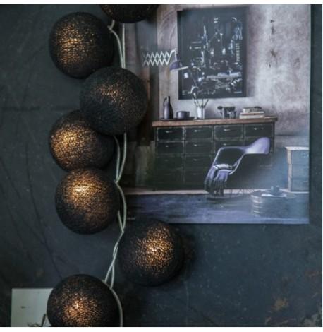 Тайская LED-гирлянда Black (10 шариков) линия на батарейках