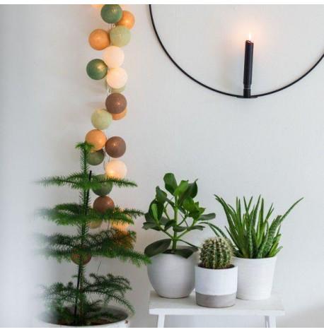 Тайская LED-гирлянда Forest green (20 шариков) линия на батарейках