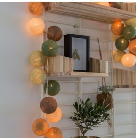 Тайская гирлянда Forest green (35 шариков) петля от сети