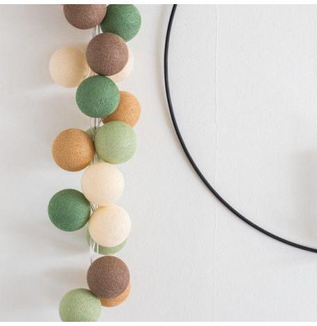 Тайская гирлянда Forest green (35 шариков) петля от сети