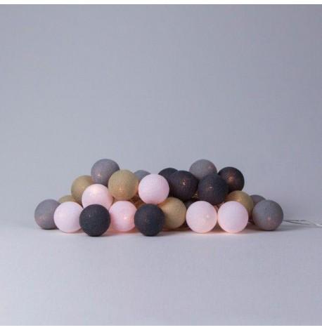 Тайская гирлянда Sand grey (35 шариков) петля от сети