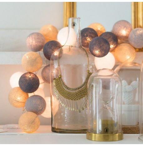 Тайская LED-гирлянда Sand grey (10 шариков) линия на батарейках