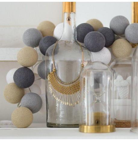 Тайская LED-гирлянда Sand grey (10 шариков) линия на батарейках