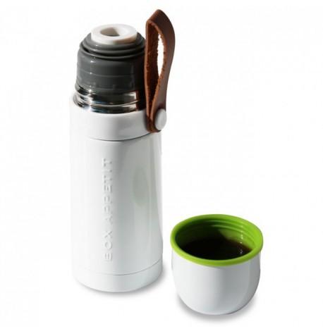 Термос стальной Thermo Flask Black+Blum (белый-зеленый)