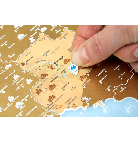 Скретч-карта "Відкривай Україну" 68х48 (украинский язык) в тубусе