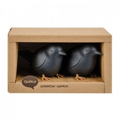 Набір зажимів для серветок Sparrow Napkin Qualy (чорний)