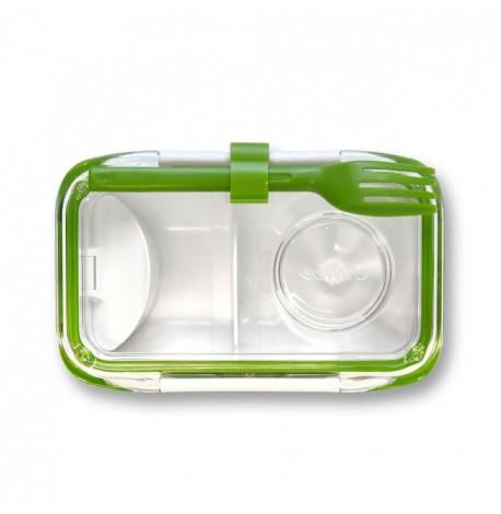 Ланч бокс прямоугольный Bento Box Black+Blum (белый-зеленый)
