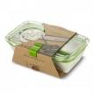 Ланч бокс прямоугольный Bento Box Black+Blum (белый-зеленый)