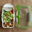 Ланч бокс прямоугольный Bento Box Black+Blum (белый-зеленый)