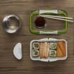 Ланч бокс прямоугольный Bento Box Black+Blum (белый-зеленый)