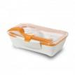 Ланч бокс прямоугольный Bento Box Black+Blum (белый-оранжевый)