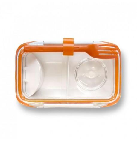 Ланч бокс прямоугольный Bento Box Black+Blum (белый-оранжевый)