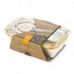 Ланч бокс прямоугольный Bento Box Black+Blum (белый-оранжевый)