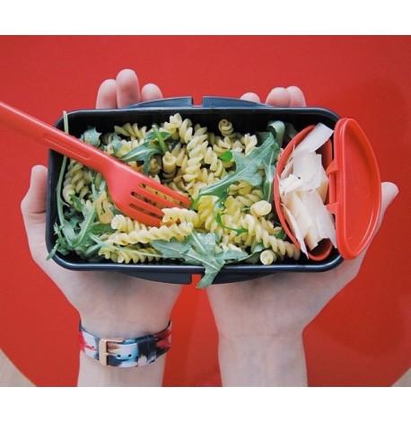 Ланч бокс прямоугольный Bento Box Black+Blum (черный-красный)