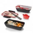 Ланч бокс прямоугольный Bento Box Black+Blum (черный-красный)