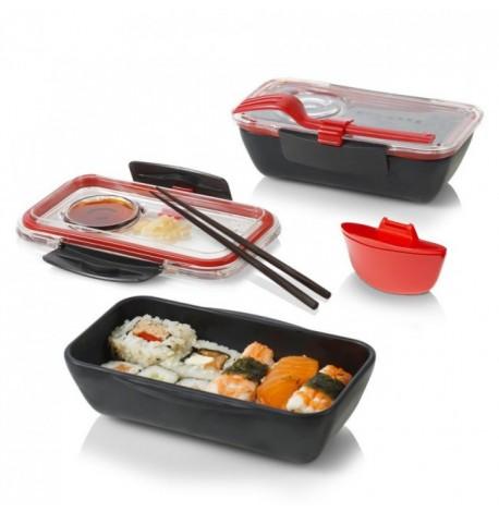 Ланч бокс прямоугольный Bento Box Black+Blum (черный-красный)