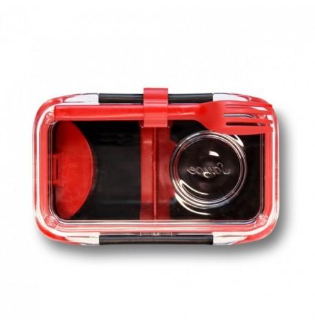 Ланч бокс прямоугольный Bento Box Black+Blum (черный-красный)