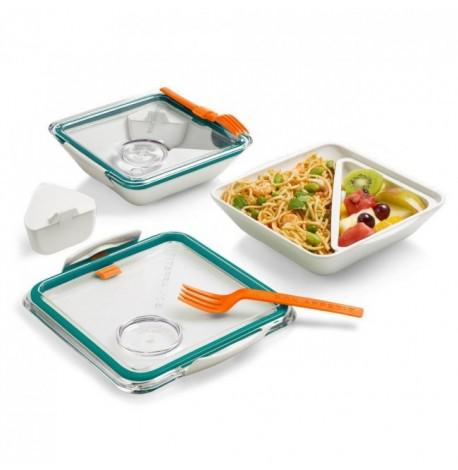 Ланч бокс квадратний Box Appetit Black + Blum (білий-блакитний)