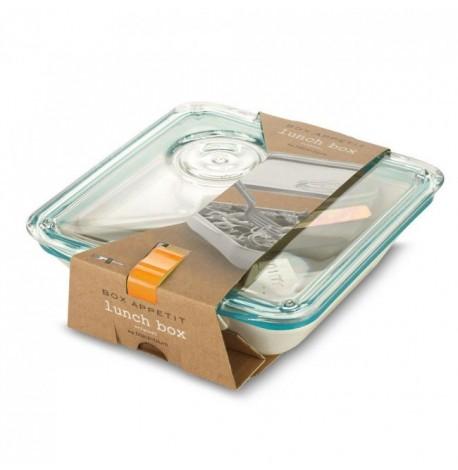 Ланч бокс квадратний Box Appetit Black + Blum (білий-блакитний)