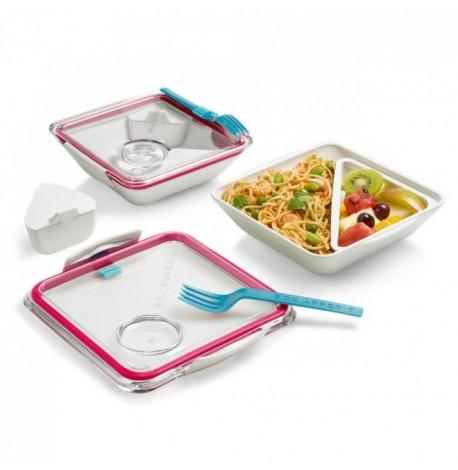 Ланч бокс квадратний Box Appetit Black + Blum (білий-рожевий)