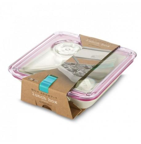 Ланч бокс квадратний Box Appetit Black + Blum (білий-рожевий)