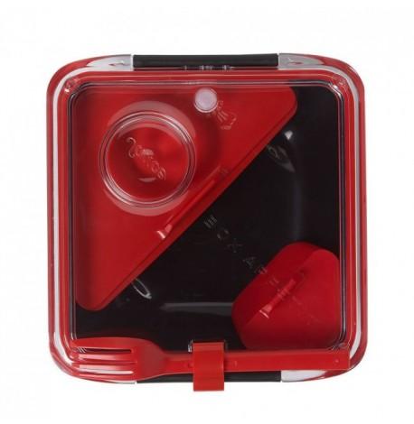 Ланч бокс квадратный Box Appetit Black+Blum (черный-красный)