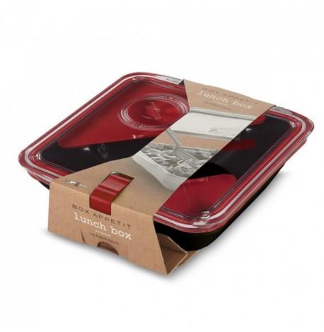 Ланч бокс квадратный Box Appetit Black+Blum (черный-красный)