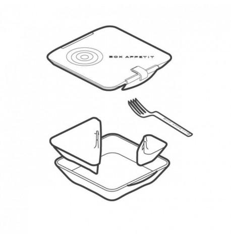 Ланч бокс квадратный Box Appetit Black+Blum (черный-красный)