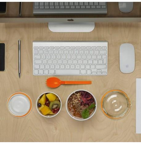 Ланч бокс Lunch Pot Black+Blum (белый-оранжевый)